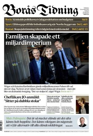 Förstasida Borås Tidning