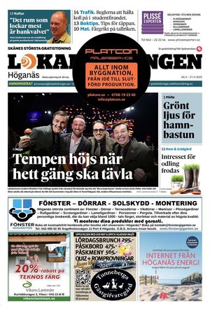Förstasida Lokaltidningen Höganäs