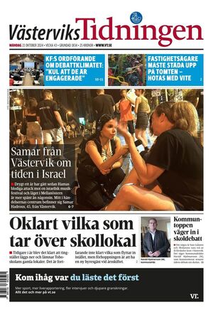 Förstasida Västerviks-Tidningen