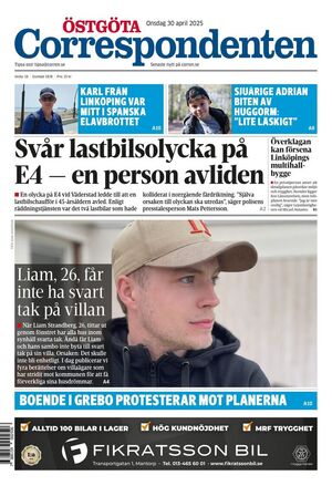 Förstasida Östgöta Correspondenten