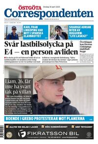 Förstasida Östgöta Correspondenten