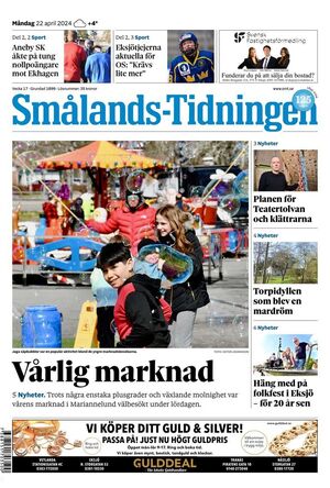 Förstasida Smålands-Tidningen