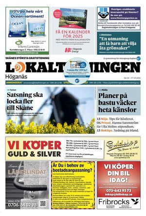 Förstasida Lokaltidningen Höganäs