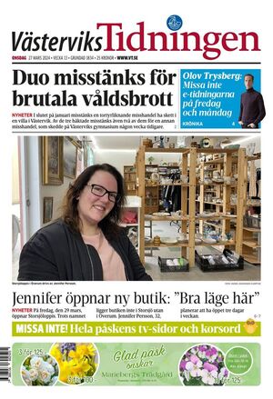 Förstasida Västerviks-Tidningen