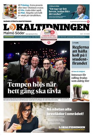 Förstasida Lokaltidningen Malmö Söder