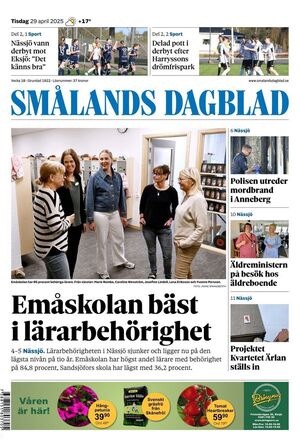 Förstasida Smålands Dagblad
