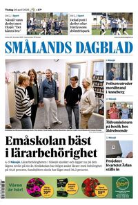 Förstasida Smålands Dagblad
