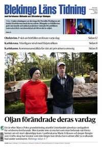 Förstasida Blekinge Läns Tidning