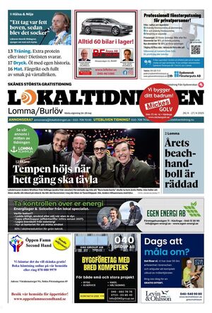 Förstasida Lokaltidningen Lomma/Burlöv