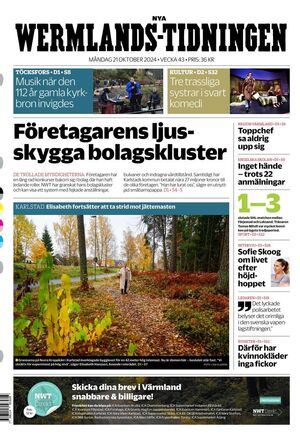 Förstasida Nya Wermlands-Tidningen