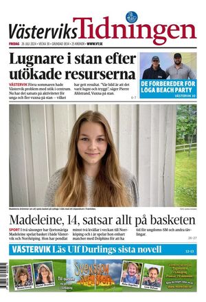 Förstasida Västerviks-Tidningen