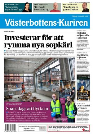 Förstasida Västerbottens-Kuriren