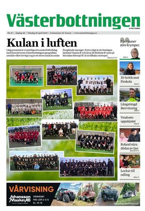Förstasida Västerbottningen