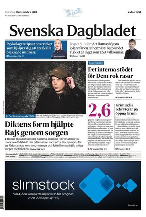 Förstasida Svenska Dagbladet