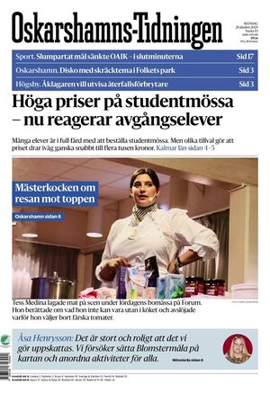 Förstasida Oskarshamns-Tidningen