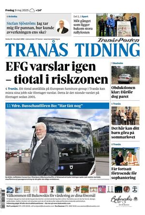 Förstasida Tranås Tidning