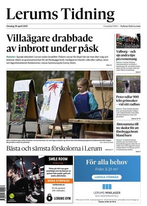 Förstasida Lerums Tidning