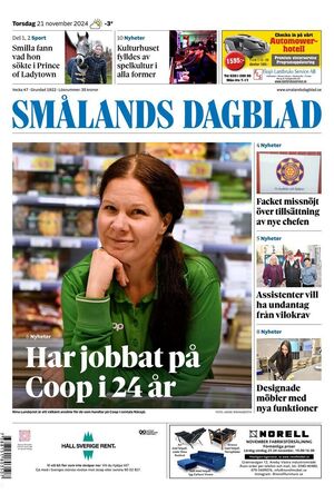 Förstasida Smålands Dagblad