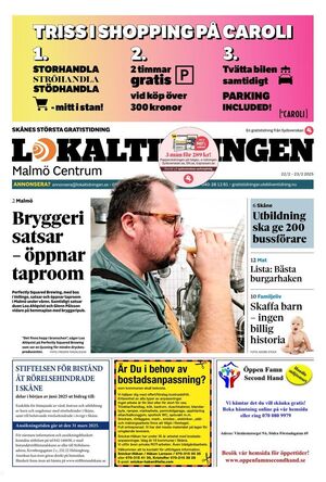 Förstasida Lokaltidningen Malmö Centrum