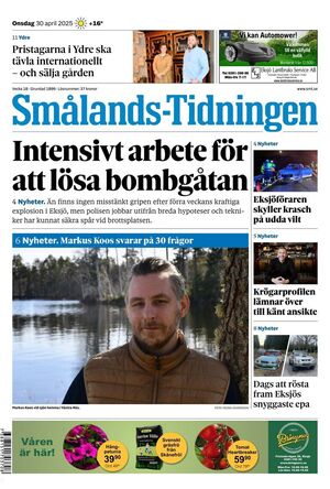 Förstasida Smålands-Tidningen
