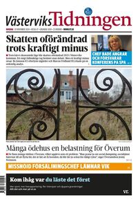 Förstasida Västerviks-Tidningen