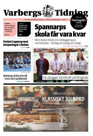 Förstasida Varbergs Tidning