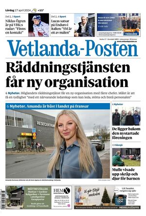 Förstasida Vetlanda-Posten