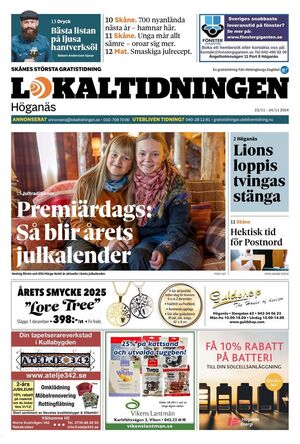 Förstasida Lokaltidningen Höganäs