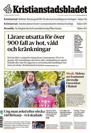 Förstasida Kristianstadsbladet