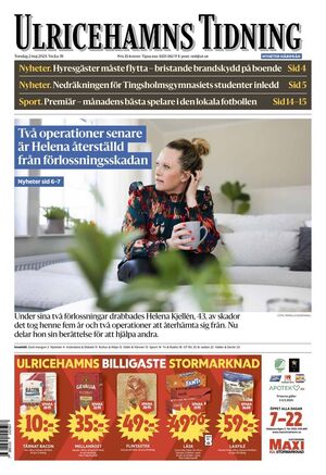 Förstasida Ulricehamns Tidning