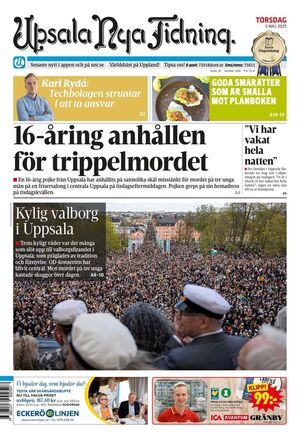 Förstasida Upsala Nya Tidning