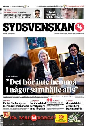 Förstasida Sydsvenskan Malmö