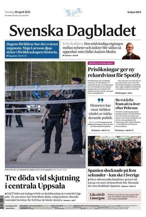 Förstasida Svenska Dagbladet