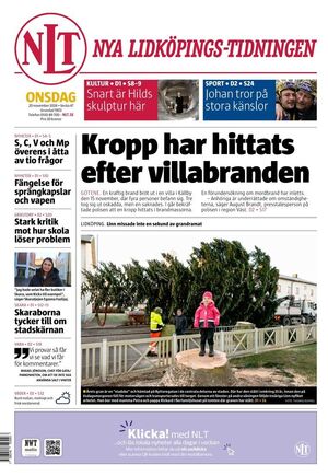 Förstasida Nya Lidköpings-Tidningen