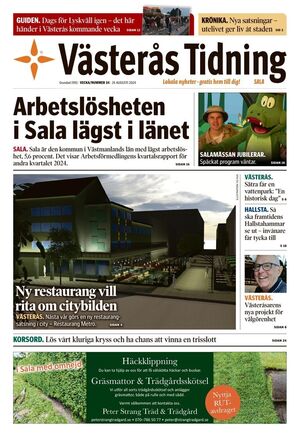 Förstasida Västerås Tidning Sala