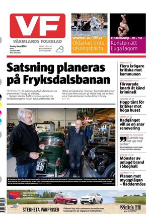 Förstasida Värmlands Folkblad