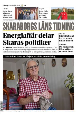 Förstasida Skaraborgs Läns Tidning