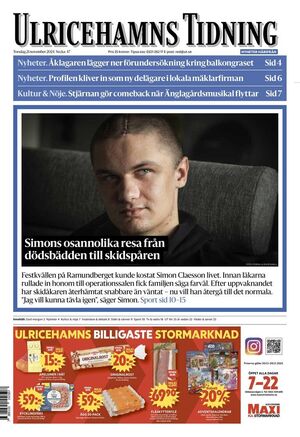 Förstasida Ulricehamns Tidning