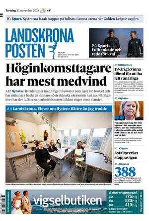 Förstasida Landskrona Posten