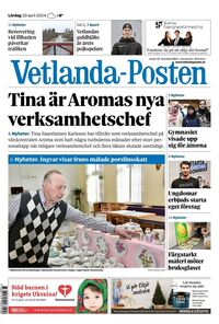 Förstasida Vetlanda-Posten