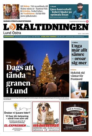 Förstasida Lokaltidningen Lund Östra