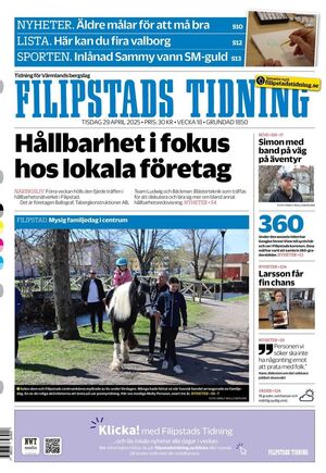 Förstasida Filipstads Tidning