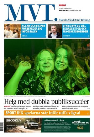 Förstasida Motala & Vadstena tidning