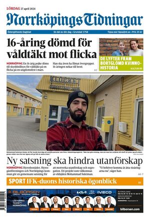 Förstasida Norrköpings Tidningar