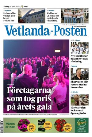 Förstasida Vetlanda-Posten