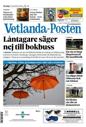 Förstasida Vetlanda-Posten