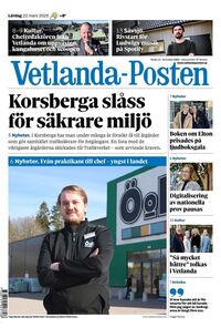 Förstasida Vetlanda-Posten