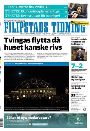 Förstasida Filipstads Tidning