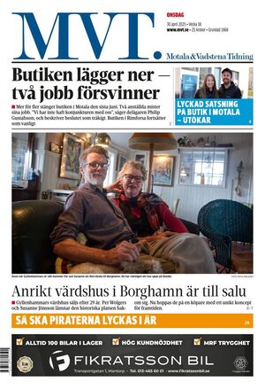 Förstasida Motala & Vadstena tidning