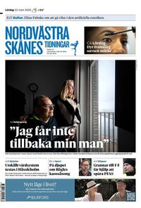 Förstasida Nordvästra Skånes Tidningar